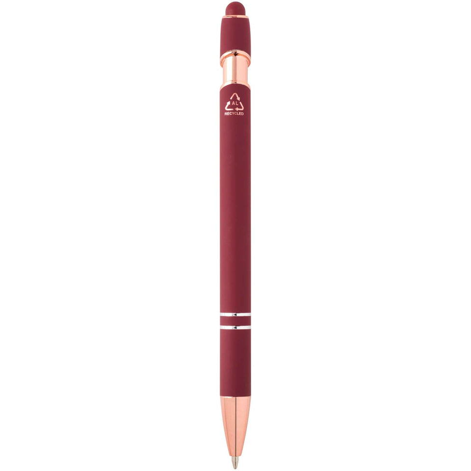 Penna a sfera con finitura oro rosa Nanna (inchiostro blu) personalizzato con logo - Pubblienne