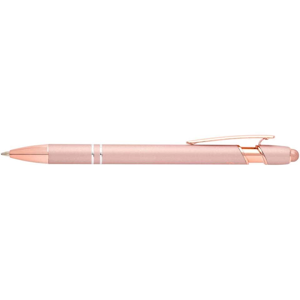 Penna a sfera con finitura oro rosa Nanna (inchiostro blu) personalizzato con logo - Pubblienne