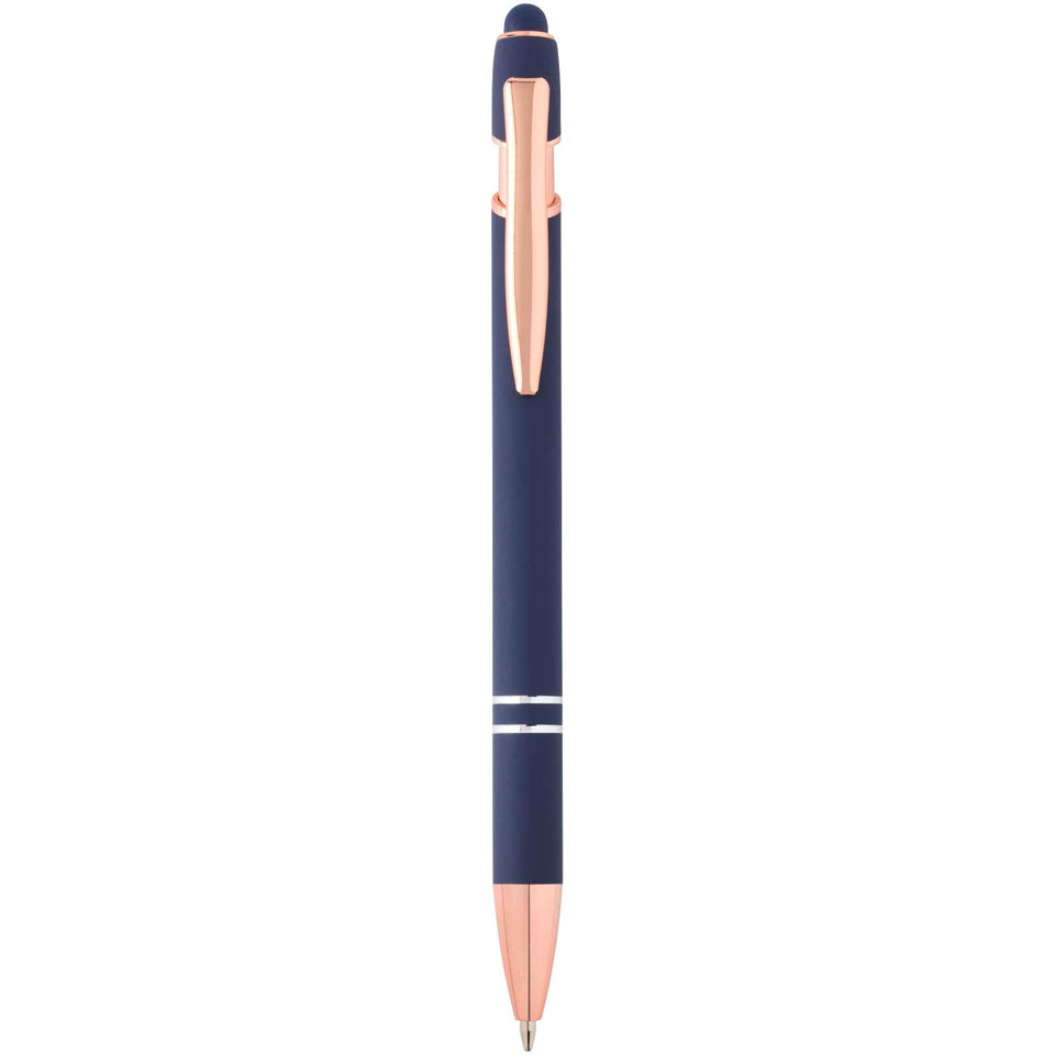 Penna a sfera con finitura oro rosa Nanna (inchiostro blu) personalizzato con logo - Pubblienne