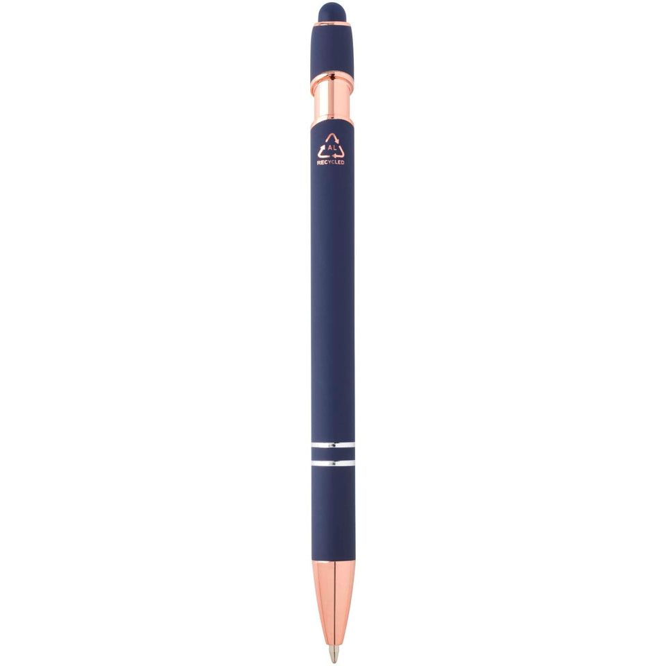 Penna a sfera con finitura oro rosa Nanna (inchiostro blu) personalizzato con logo - Pubblienne