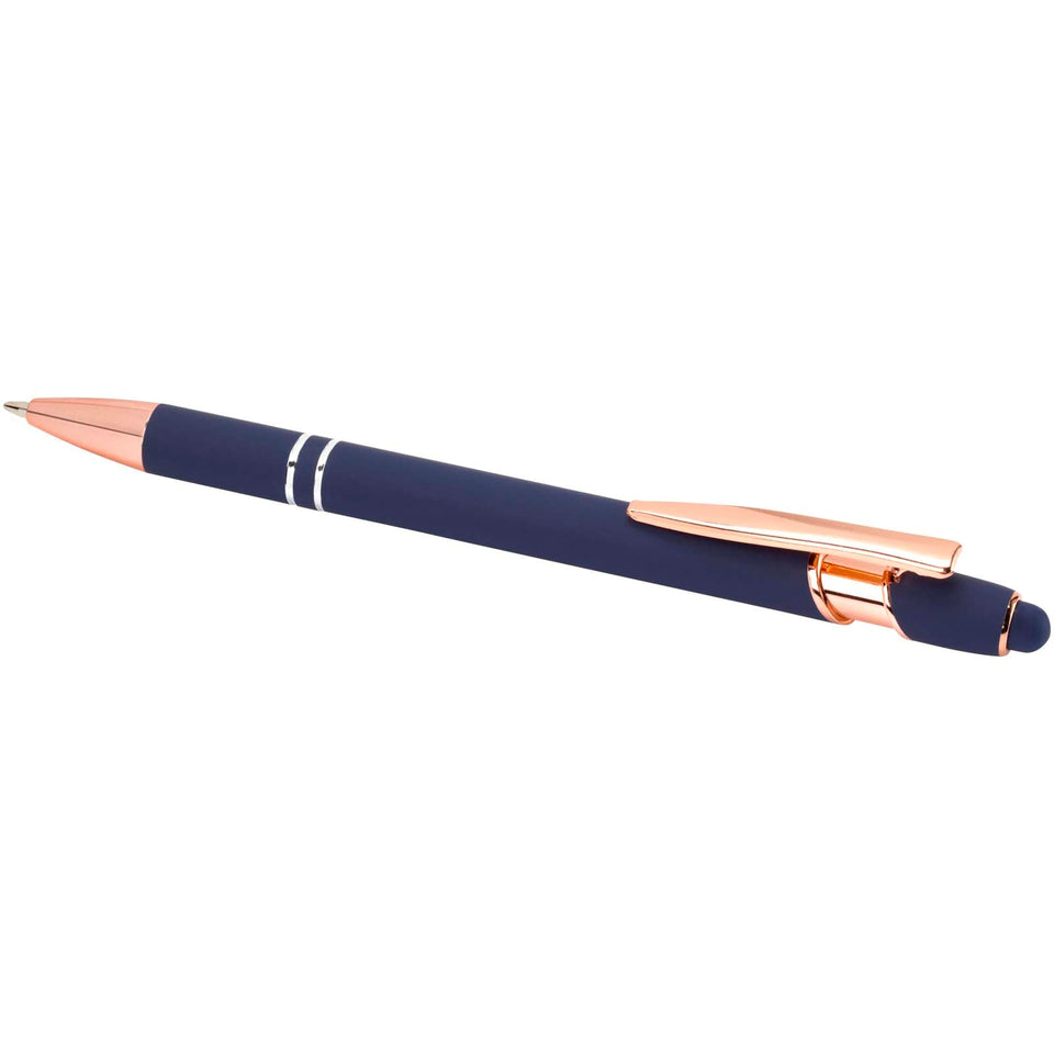 Penna a sfera con finitura oro rosa Nanna (inchiostro blu) personalizzato con logo - Pubblienne