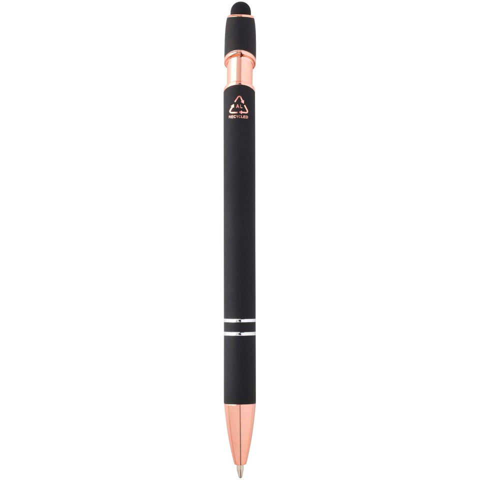 Penna a sfera con finitura oro rosa Nanna (inchiostro blu) personalizzato con logo - Pubblienne