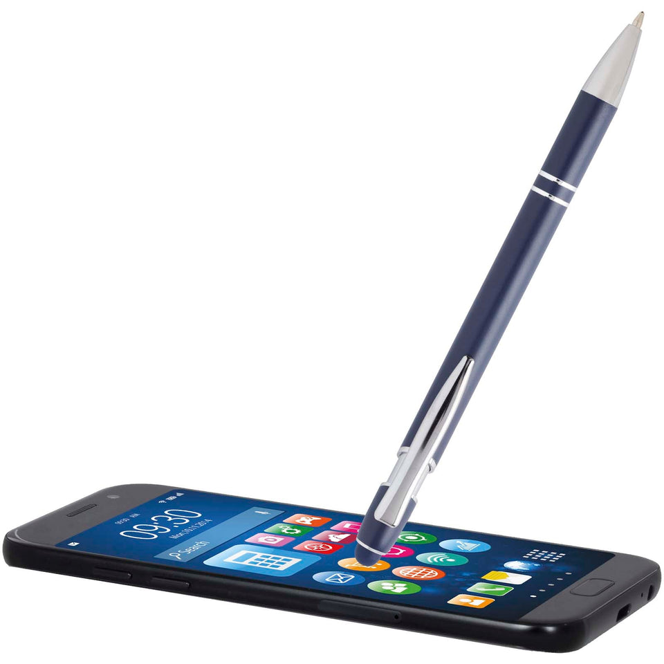 Penna a sfera con finitura argento Kish (inchiostro blu) personalizzato con logo - Pubblienne