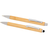 Set di penna a sfera e portamina in bambù Oblys (inchiostro nero) personalizzato con logo - Pubblienne