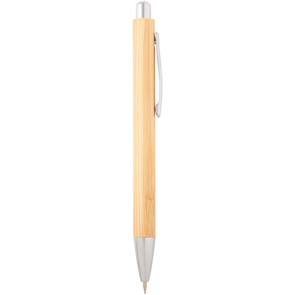 Set di penna a sfera e portamina in bambù Oblys (inchiostro nero) personalizzato con logo - Pubblienne