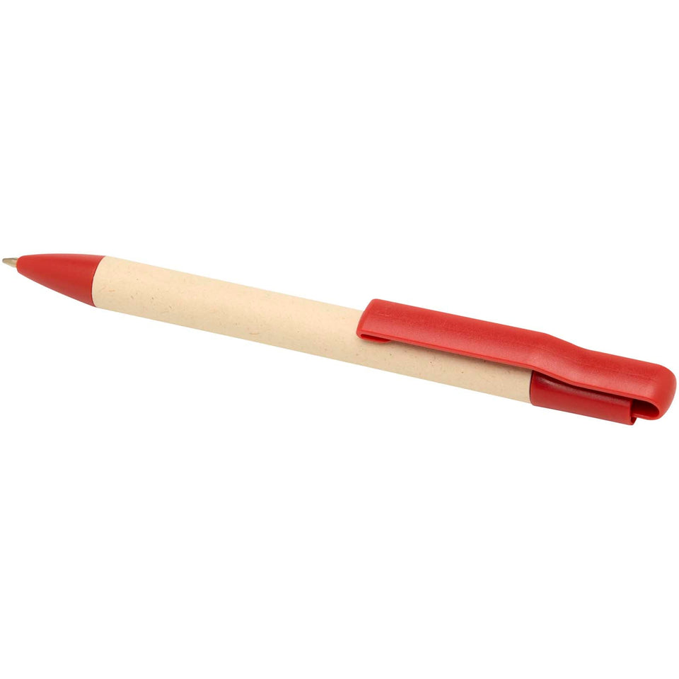 Penna a sfera in carta a base di canna da zucchero (inchiostro blu) Liliana personalizzato con logo - Pubblienne