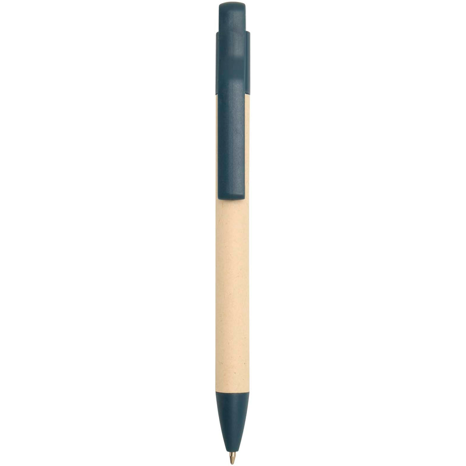 Penna a sfera in carta a base di canna da zucchero (inchiostro blu) Liliana personalizzato con logo - Pubblienne