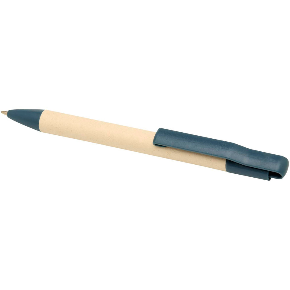 Penna a sfera in carta a base di canna da zucchero (inchiostro blu) Liliana personalizzato con logo - Pubblienne