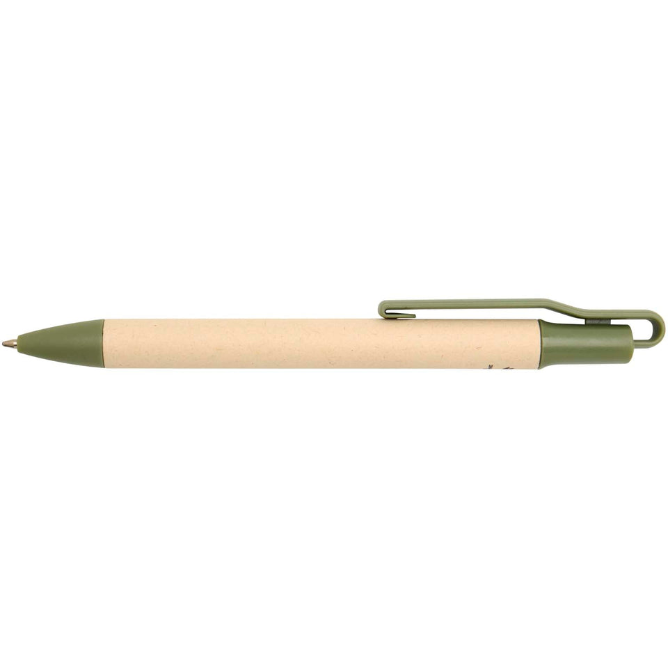 Penna a sfera in carta a base di canna da zucchero (inchiostro blu) Liliana personalizzato con logo - Pubblienne
