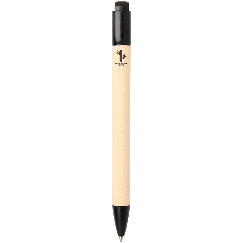 Penna a sfera in carta a base di canna da zucchero (inchiostro blu) Liliana personalizzato con logo - Pubblienne
