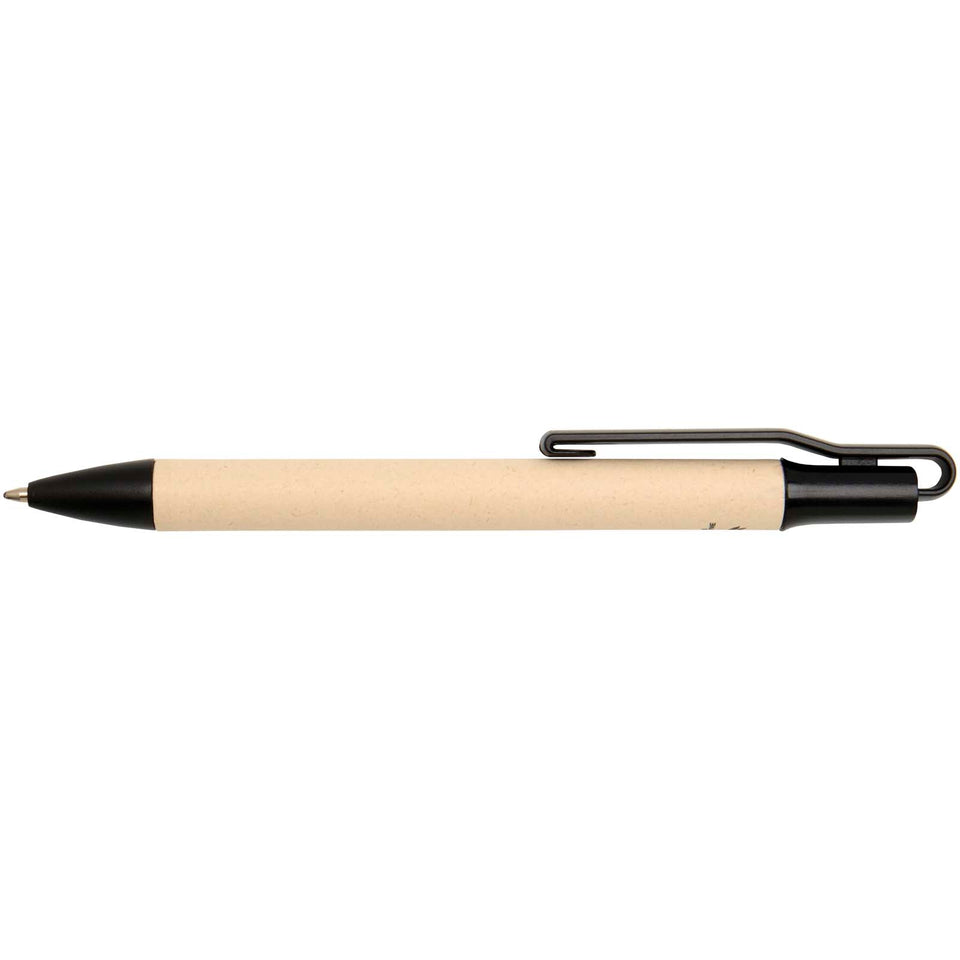 Penna a sfera in carta a base di canna da zucchero (inchiostro blu) Liliana personalizzato con logo - Pubblienne