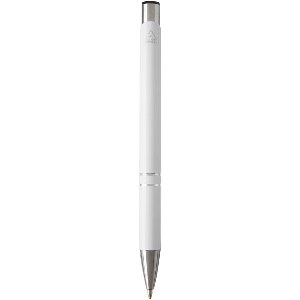 Penna a sfera in alluminio riciclato Moneta (inchiostro blu) personalizzato con logo - Pubblienne