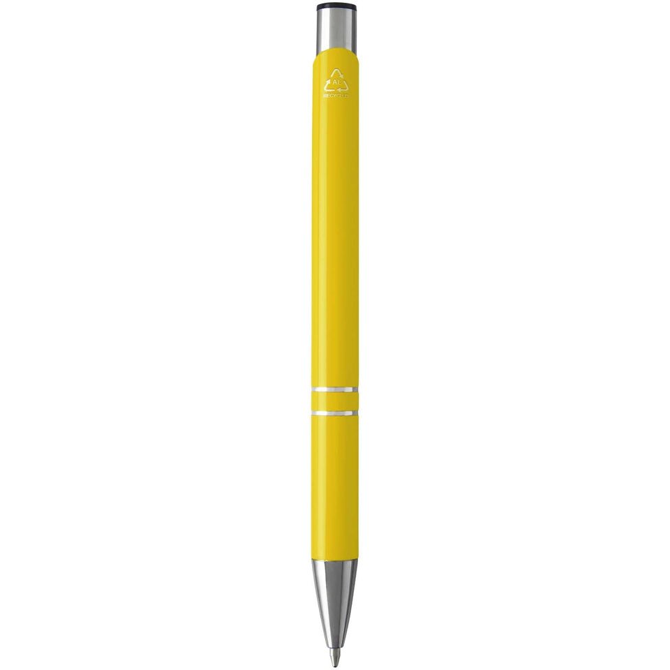 Penna a sfera in alluminio riciclato Moneta (inchiostro blu) personalizzato con logo - Pubblienne