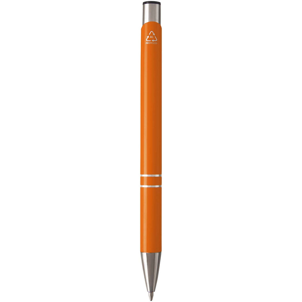 Penna a sfera in alluminio riciclato Moneta (inchiostro blu) personalizzato con logo - Pubblienne
