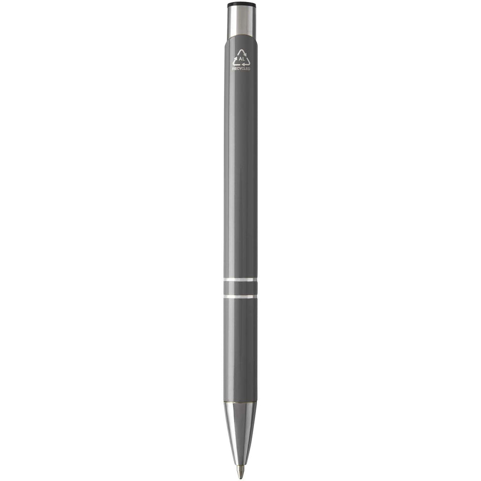 Penna a sfera in alluminio riciclato Moneta (inchiostro blu) personalizzato con logo - Pubblienne