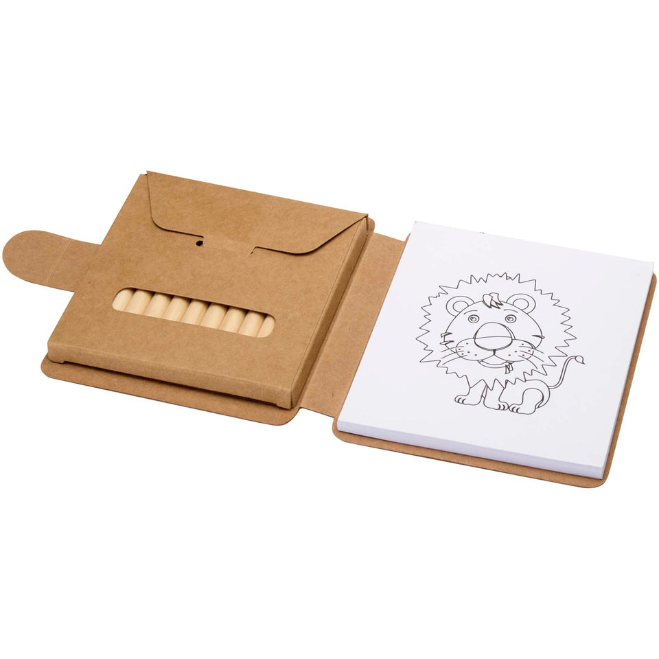 Set di blocchetto da disegno e matite Chroma personalizzato con logo - Pubblienne