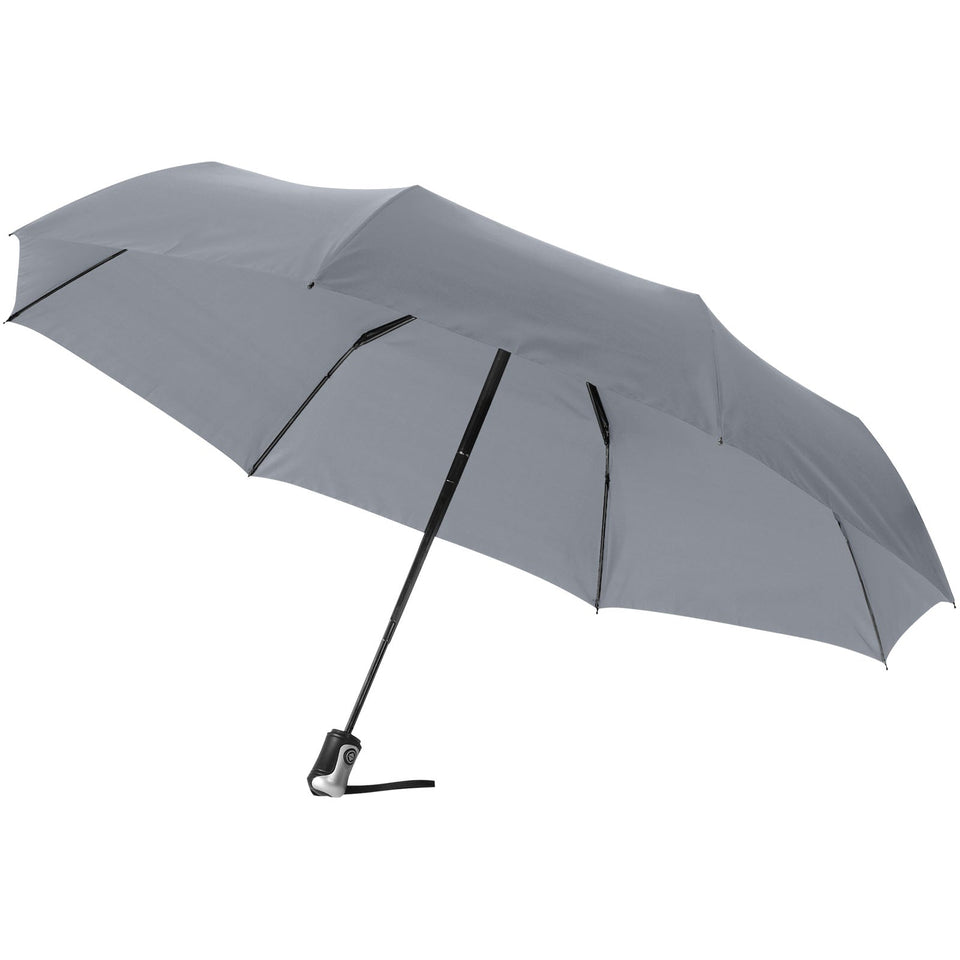 Ombrello pieghevole Alex da 21,5" con chiusura/apertura automatica personalizzato con logo - Pubblienne