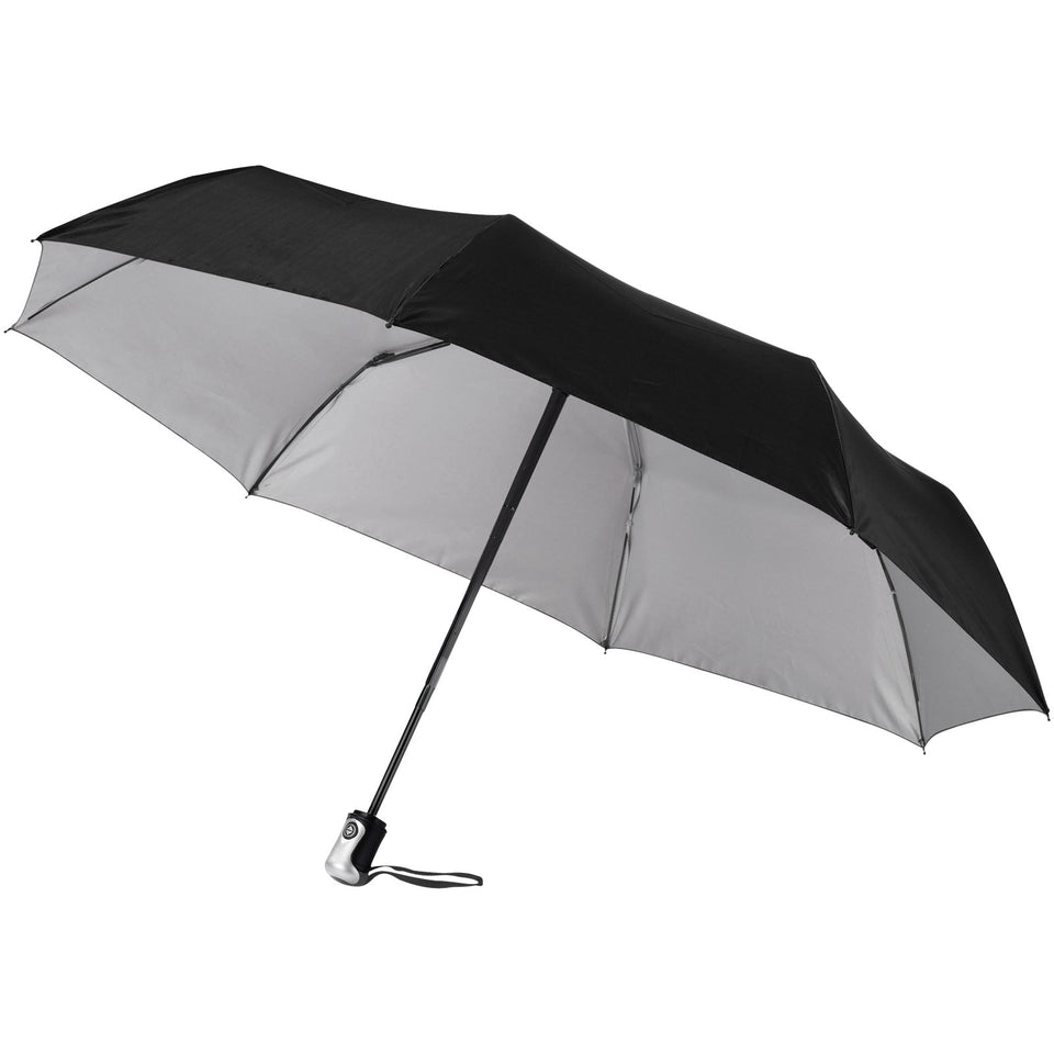 Ombrello pieghevole Alex da 21,5" con chiusura/apertura automatica personalizzato con logo - Pubblienne