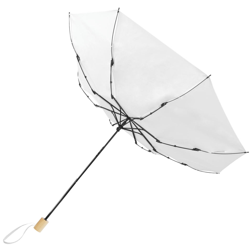 Ombrello pieghevole in PET riciclato antivento da 21" Birgit personalizzato con logo - Pubblienne