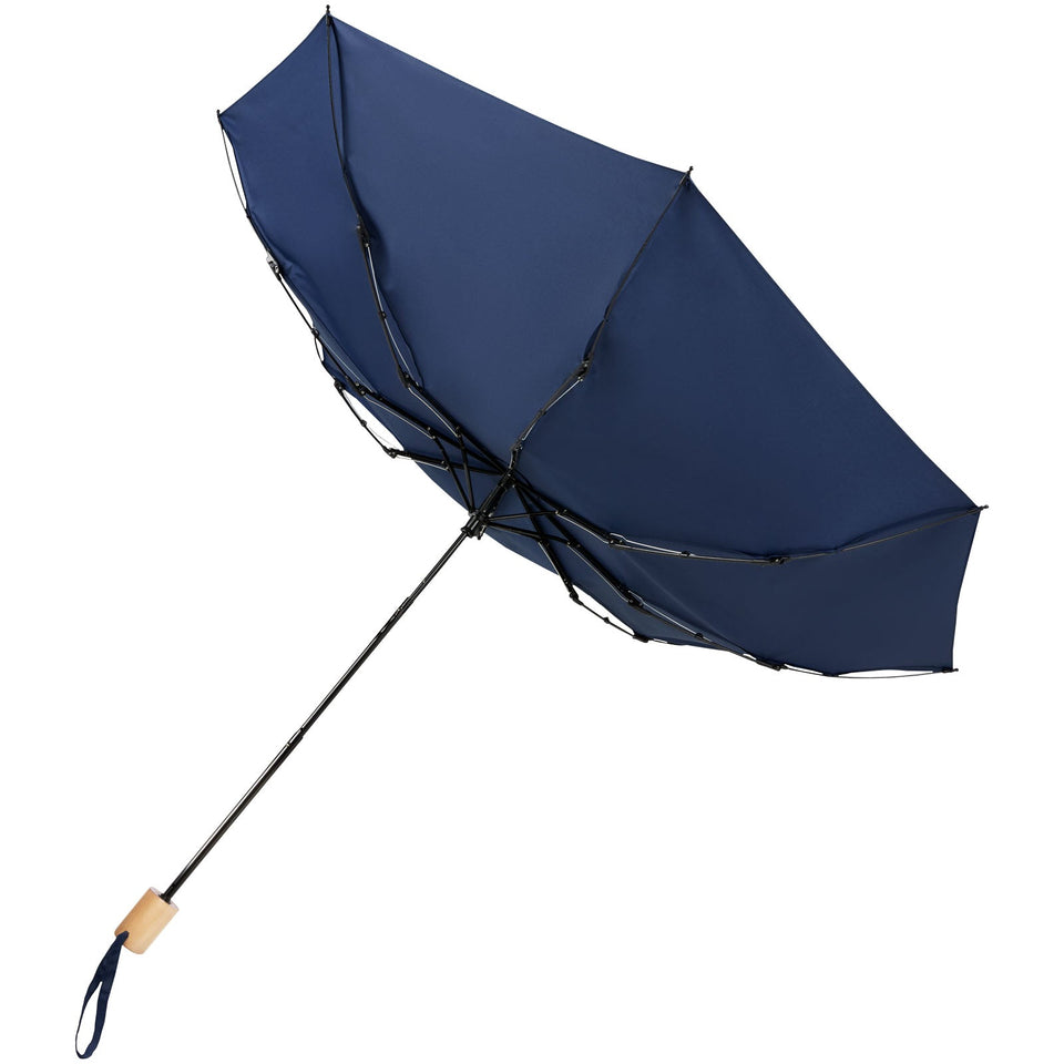 Ombrello pieghevole in PET riciclato antivento da 21" Birgit personalizzato con logo - Pubblienne