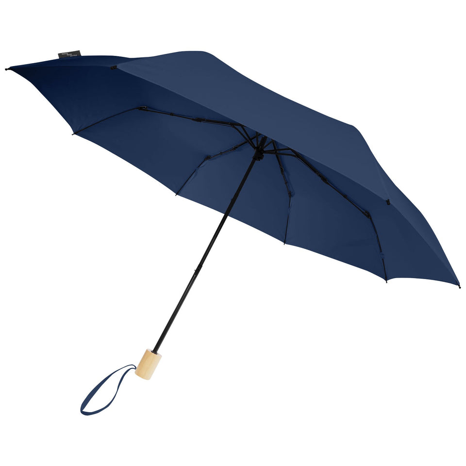 Ombrello pieghevole in PET riciclato antivento da 21" Birgit personalizzato con logo - Pubblienne