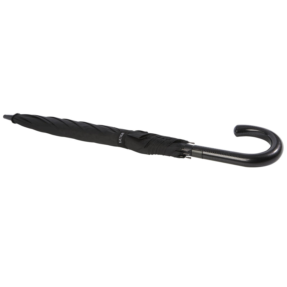 Ombrello da 23" con apertura automatica, finitura carbon look e impugnatura arcuata Fontana personalizzato con logo - Pubblienne