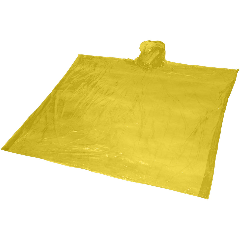 Poncho impermeabile monouso in materiale riciclato certificato GRS con custodia Mayan personalizzato con logo - Pubblienne