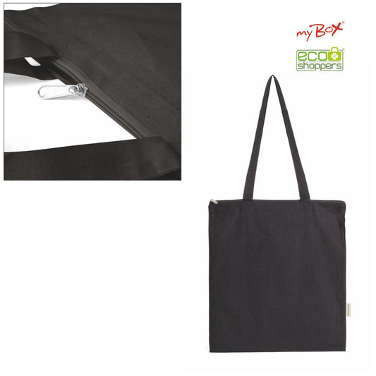 1100 Fiona Black - Borsa Shopping In Cotone Dimensioni: cm 38x42 personalizzato con logo - Pubblienne