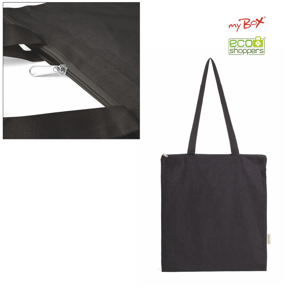 1100 Fiona Black - Borsa Shopping In Cotone Dimensioni: cm 38x42 personalizzato con logo - Pubblienne