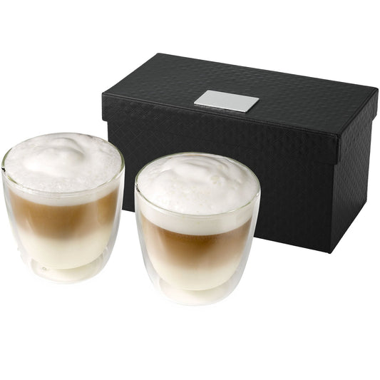 Set da 2 tazze in vetro per caffè Boda personalizzato con logo - Pubblienne