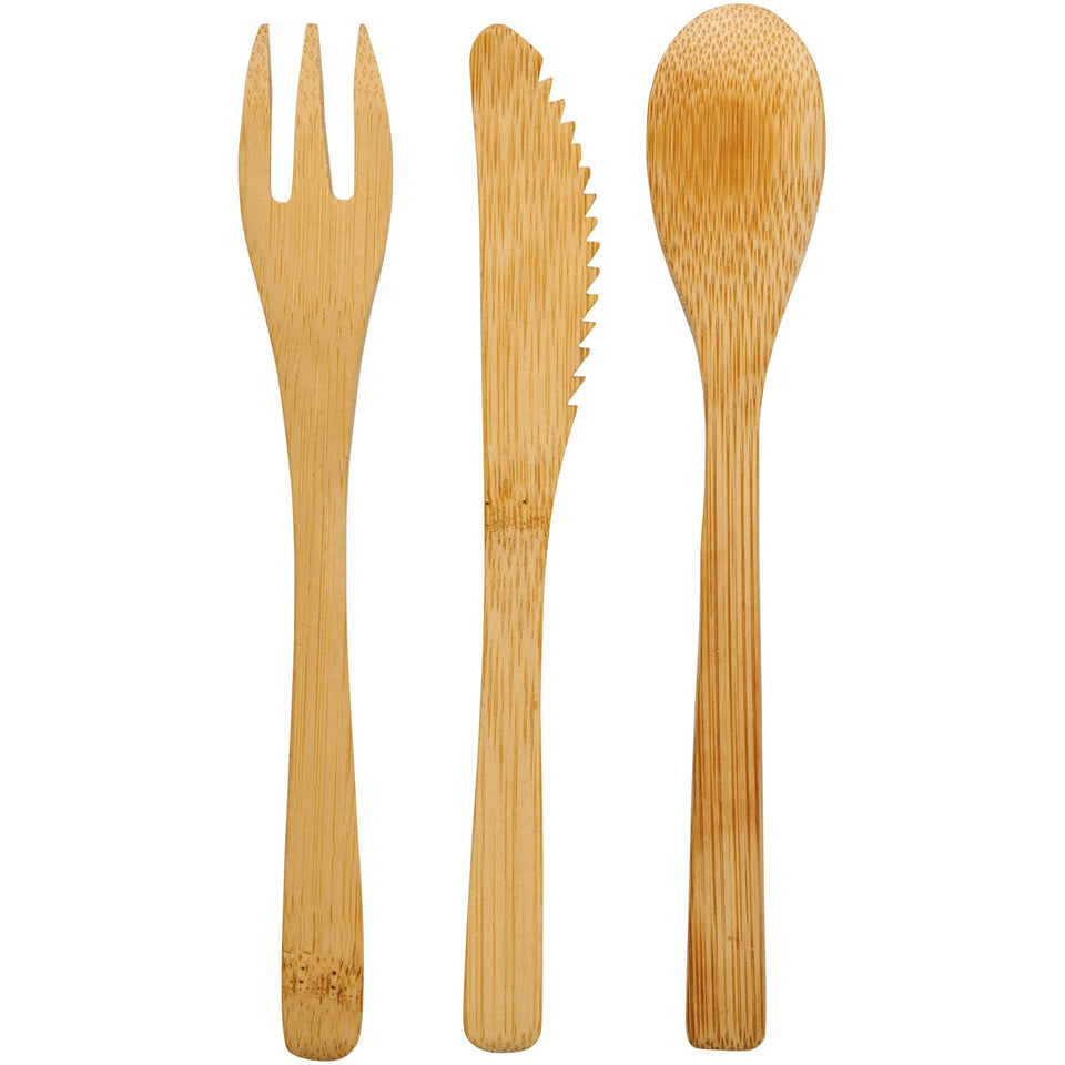 Set di posate Celuk in bambù personalizzato con logo - Pubblienne