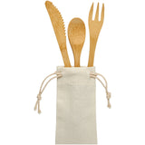 Set di posate Celuk in bambù personalizzato con logo - Pubblienne