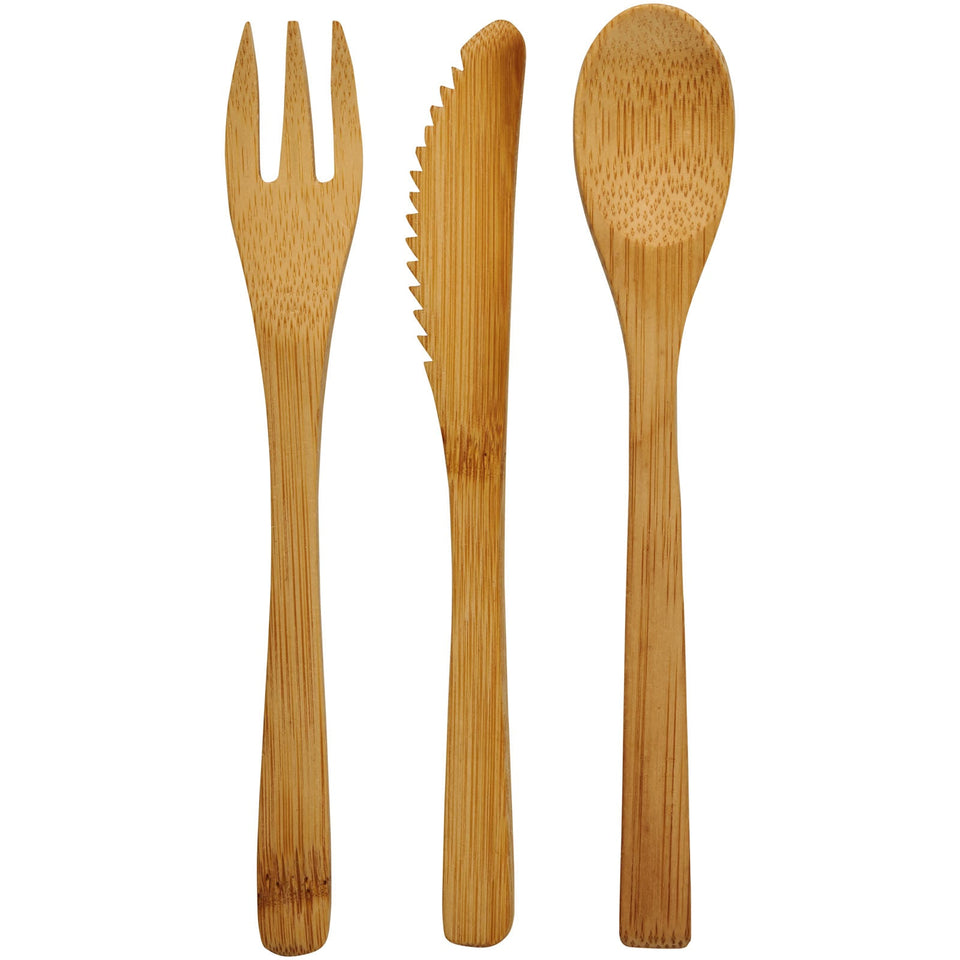Set di posate Celuk in bambù personalizzato con logo - Pubblienne