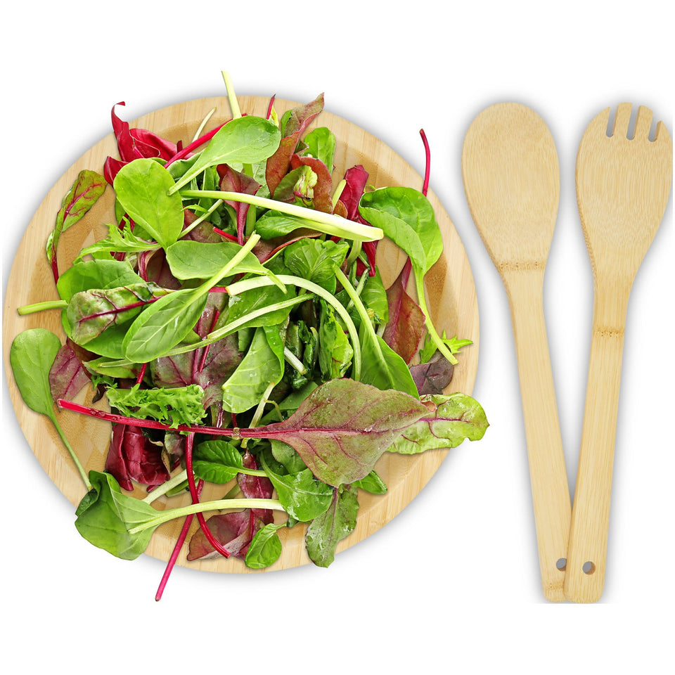 Ciotola e utensili Argulls in bambù per insalata personalizzato con logo - Pubblienne