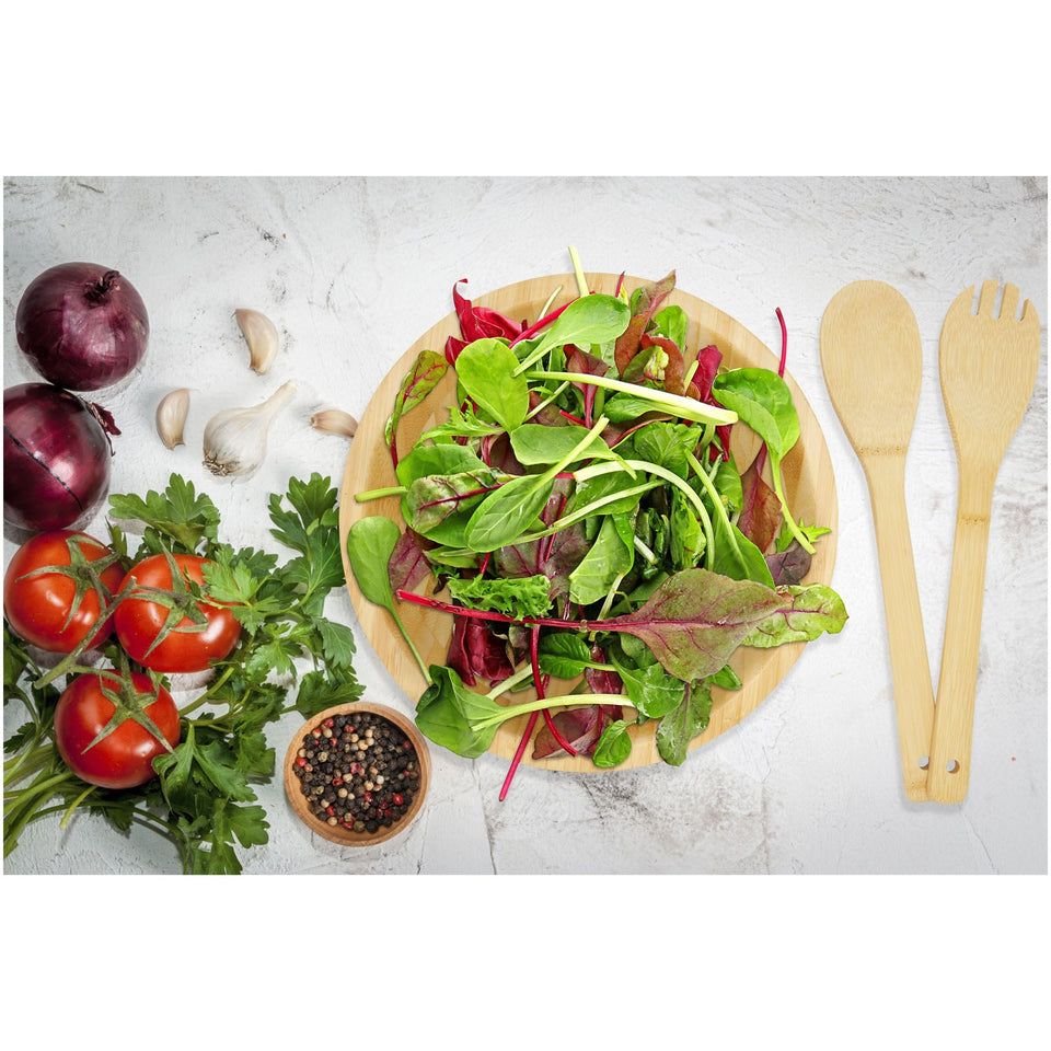 Ciotola e utensili Argulls in bambù per insalata personalizzato con logo - Pubblienne