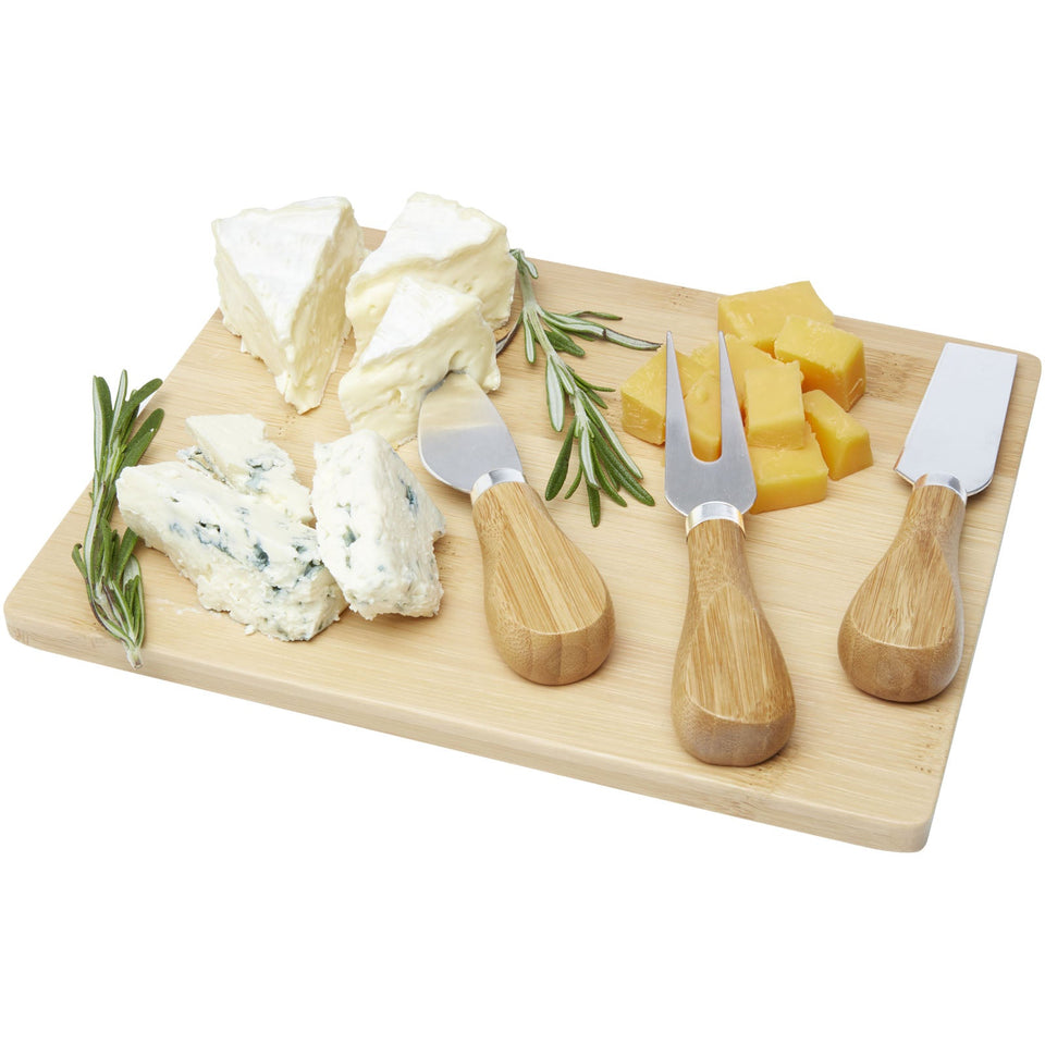 Tagliere e accessori per formaggio Ement in bambù personalizzato con logo - Pubblienne