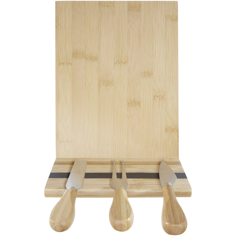Tagliere e utensili Mancheg magnetici per formaggio in bambù personalizzato con logo - Pubblienne