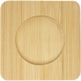 Set di 2 tazze in vetro a doppia parete da 100 ml con sottobicchiere in bambù Manti personalizzato con logo - Pubblienne