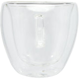Set di 2 tazze in vetro a doppia parete da 100 ml con sottobicchiere in bambù Manti personalizzato con logo - Pubblienne