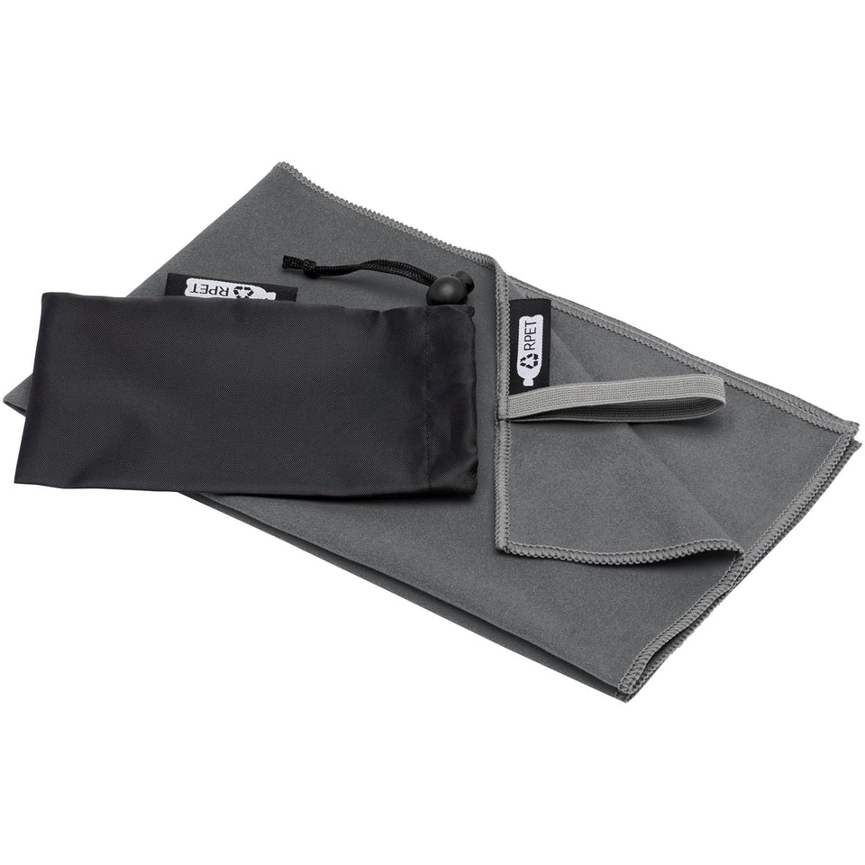 Asciugamano ultraleggero ad asciugatura rapida certificato GRS 30 x 50 cm Pieter personalizzato con logo - Pubblienne