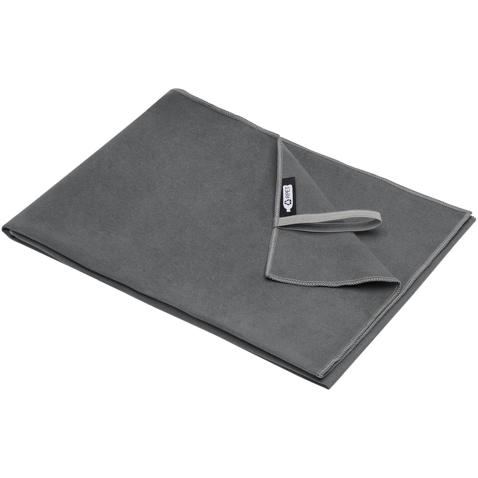 Asciugamano ultraleggero ad asciugatura rapida certificato GRS 50 x 100 cm Pieter personalizzato con logo - Pubblienne