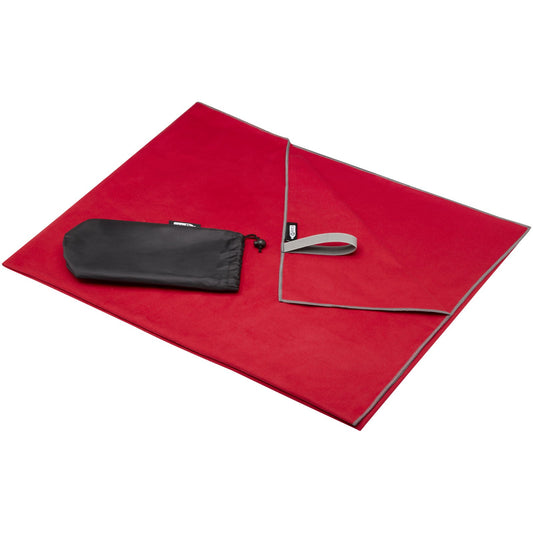 Asciugamano ultraleggero ad asciugatura rapida certificato GRS 100 x 180 cm Pieter personalizzato con logo - Pubblienne