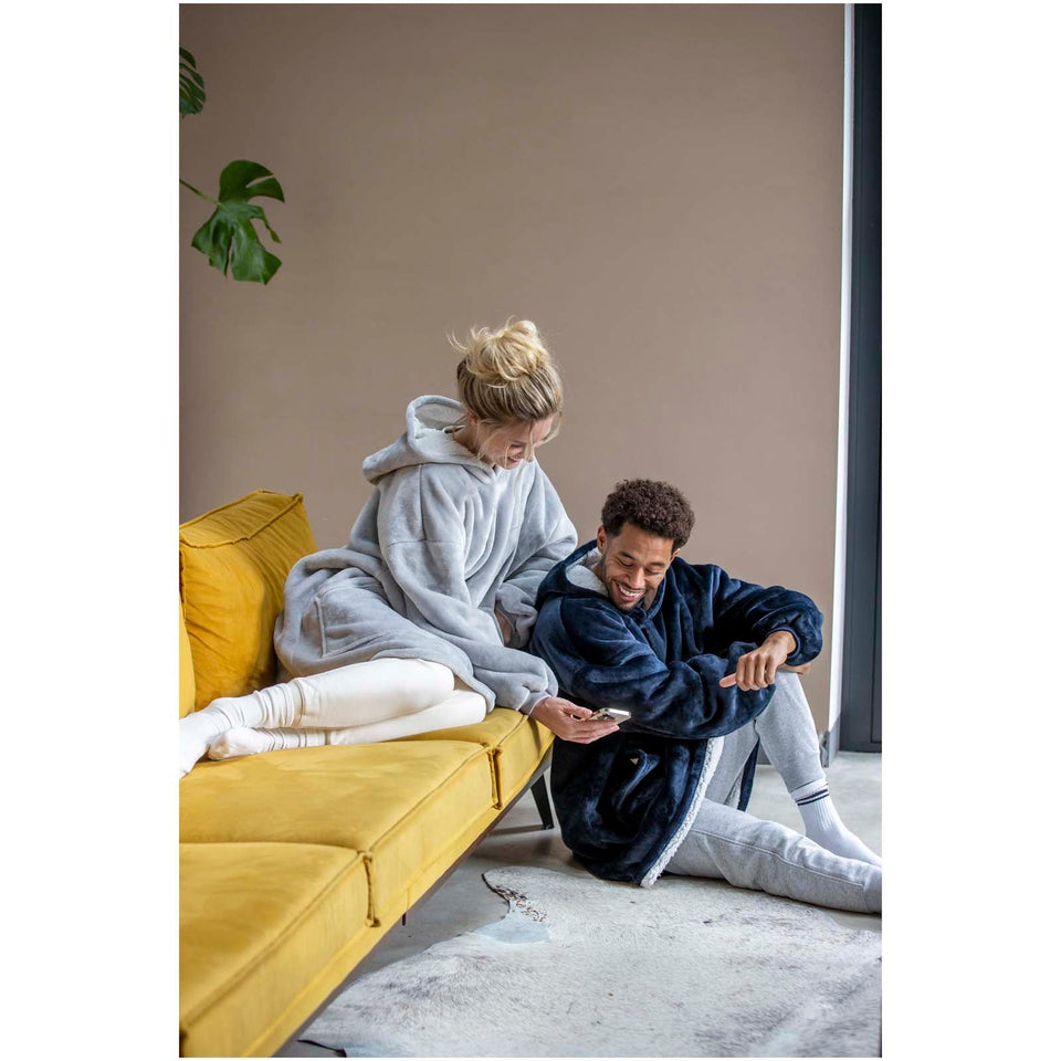 Coperta con cappuccio in tessuto certificato GRS Denali personalizzato con logo - Pubblienne