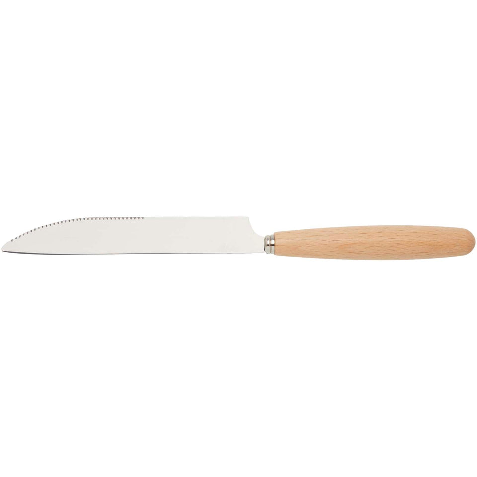 Set di posate da 5 pezzi in acciaio inossidabile e legno di faggio Root personalizzato con logo - Pubblienne