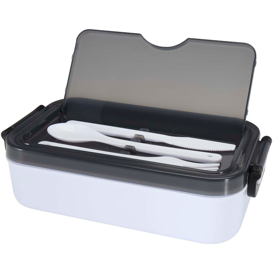 Portavivande con set di posate Snappy da 1000 ml personalizzato con logo - Pubblienne