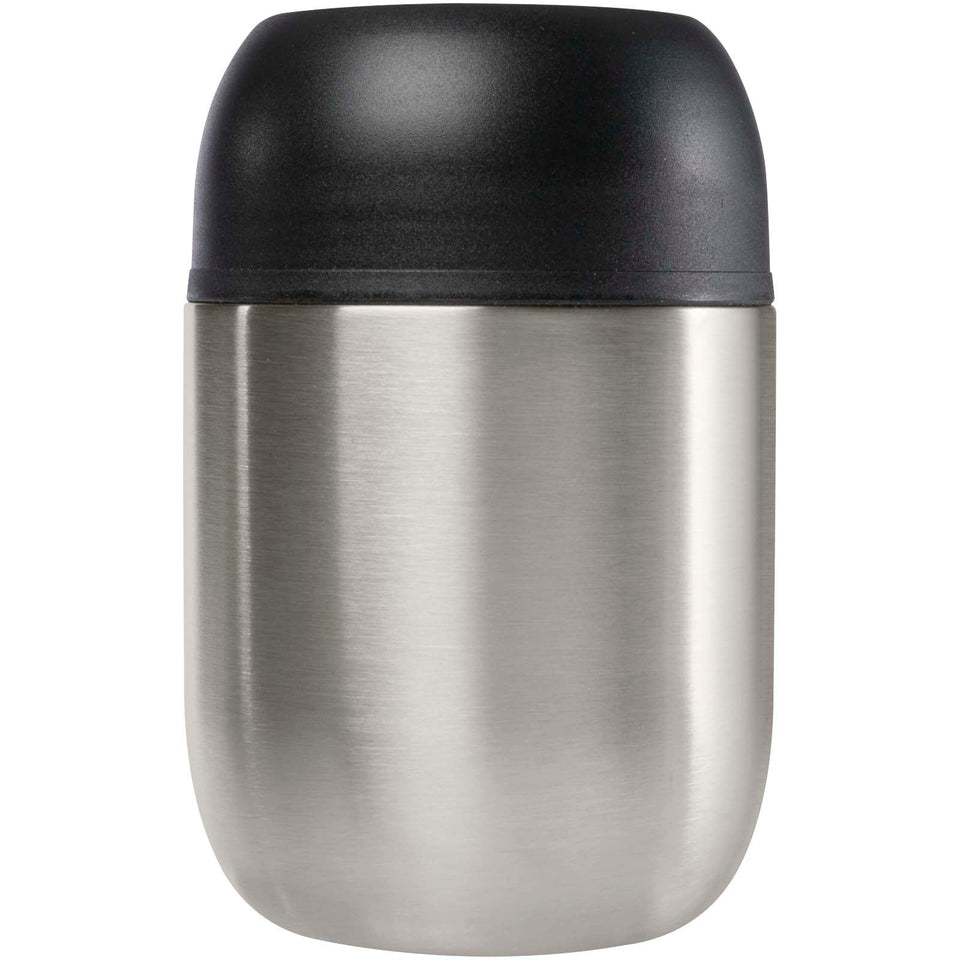 Portavivande in acciaio inossidabile riciclato a doppia parete da 480 ml con cucchiaio pieghevole Supo personalizzato con logo - Pubblienne