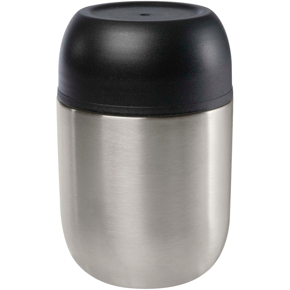 Portavivande in acciaio inossidabile riciclato a doppia parete da 480 ml con cucchiaio pieghevole Supo personalizzato con logo - Pubblienne