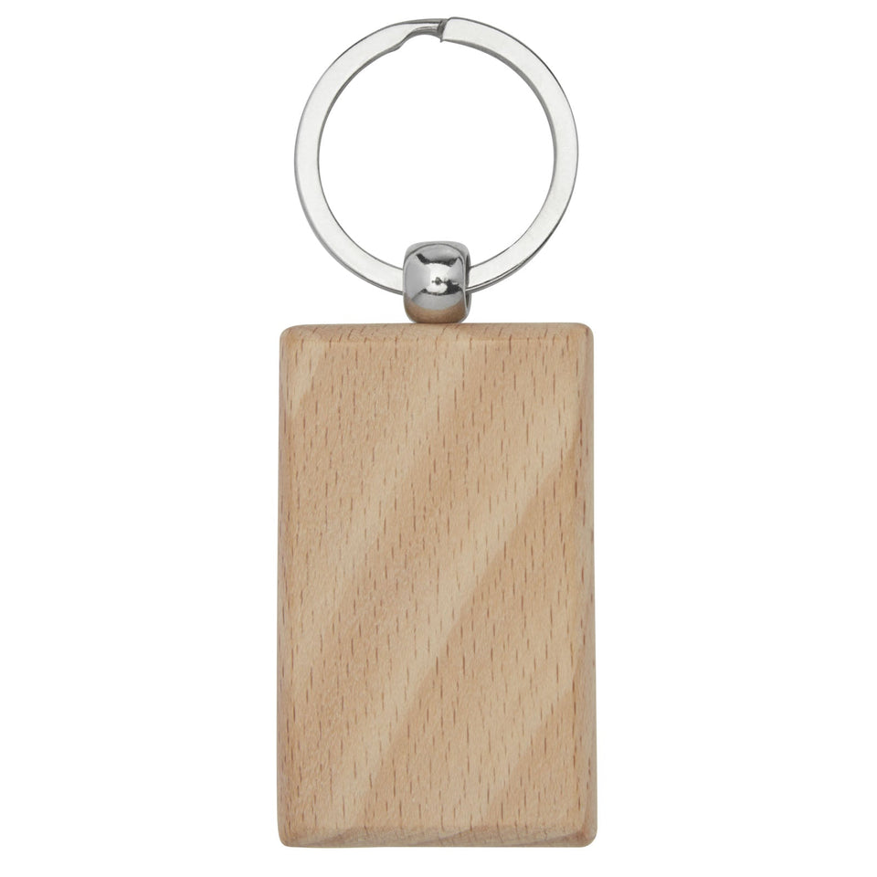 Portachiavi rettangolare Gian in legno di faggio personalizzato con logo - Pubblienne