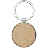 Portachiavi rotondo Moreno in legno di faggio personalizzato con logo - Pubblienne