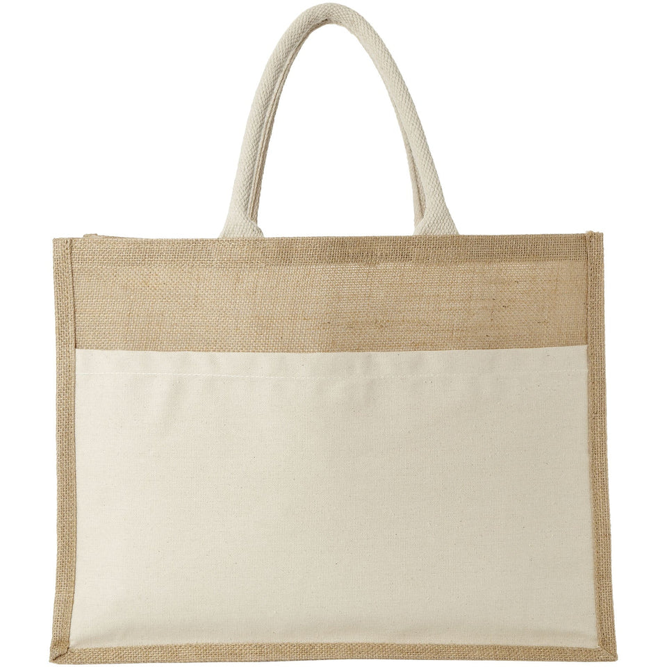 Shopper in juta Mumbay - 18L personalizzato con logo - Pubblienne